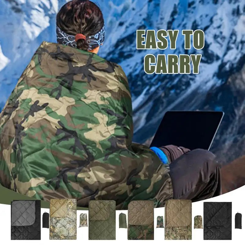 Down Camping Blanket Outdoor Travel Blanket Windproof Multifunctional Warm Quilt for Cold Weather Lightweight Backpacking Quilt