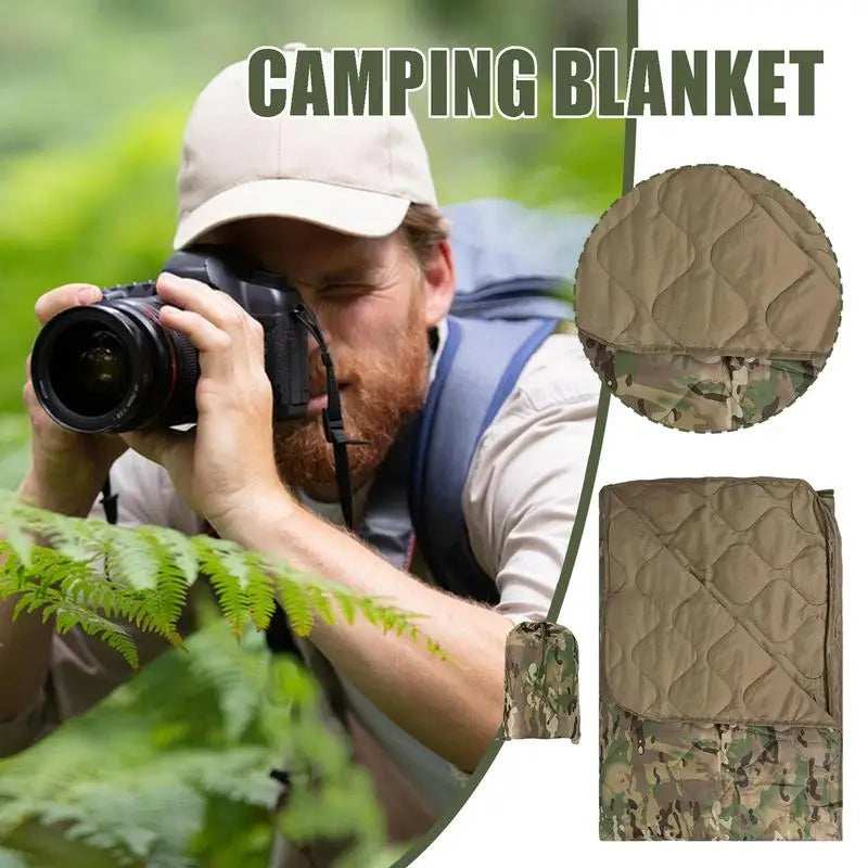 Down Camping Blanket Outdoor Travel Blanket Windproof Multifunctional Warm Quilt for Cold Weather Lightweight Backpacking Quilt