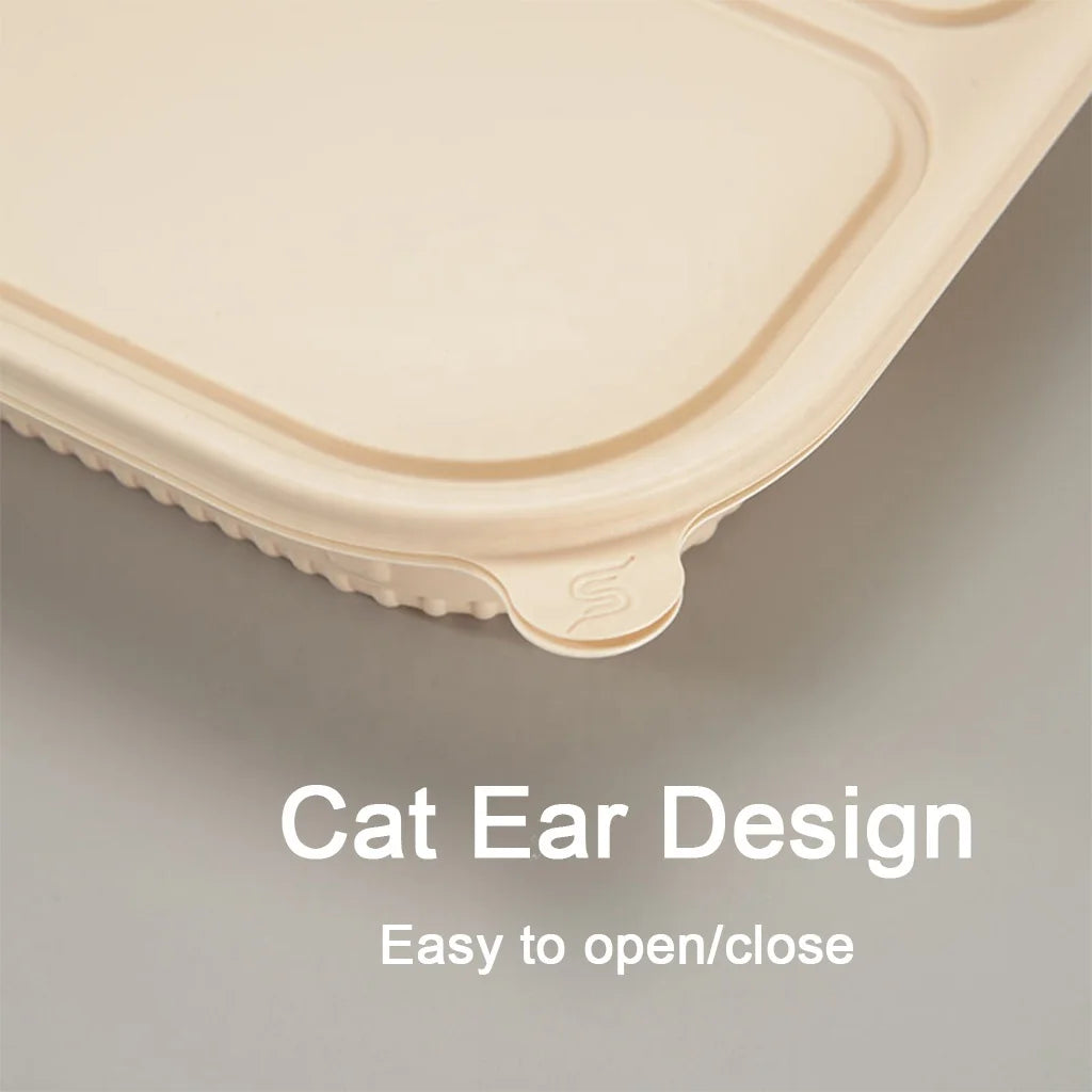 Compostable Cornstarch Lunch Box w/ Lid