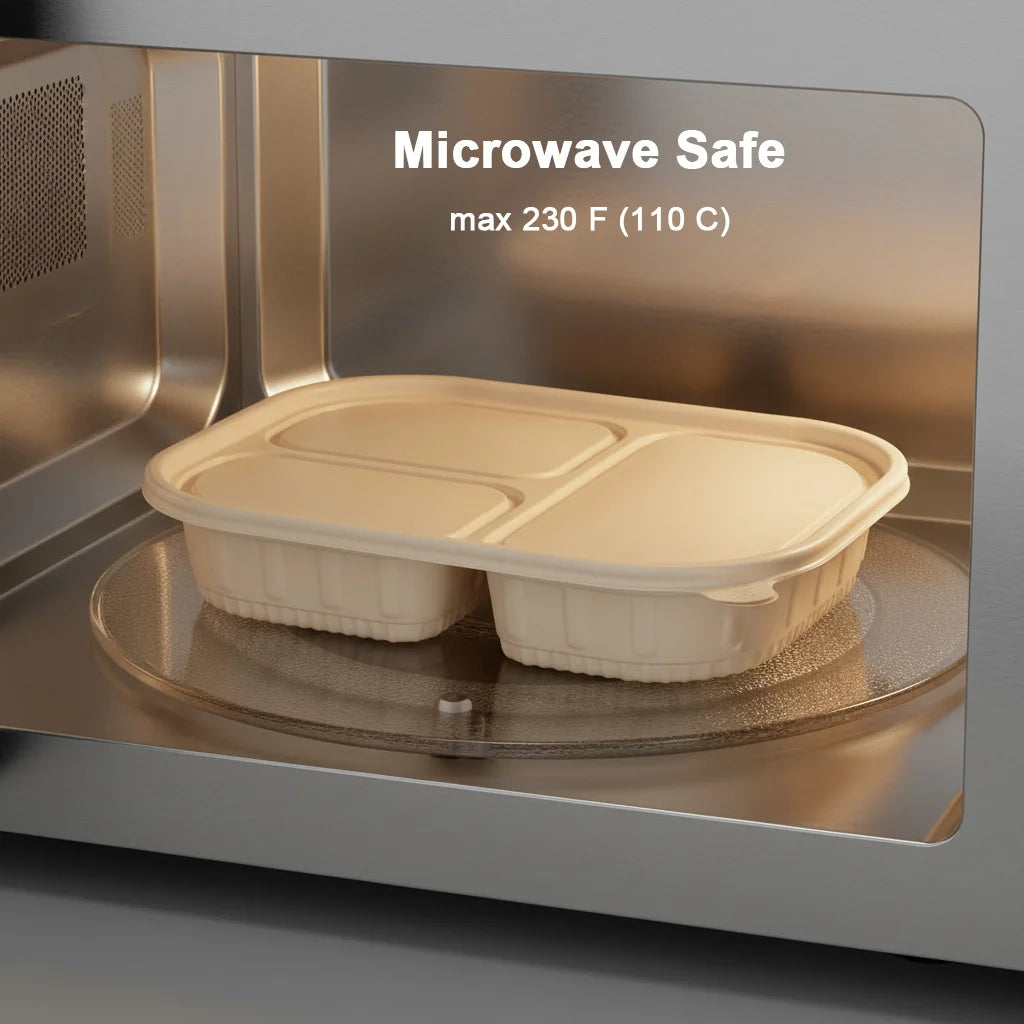 Compostable Cornstarch Lunch Box w/ Lid