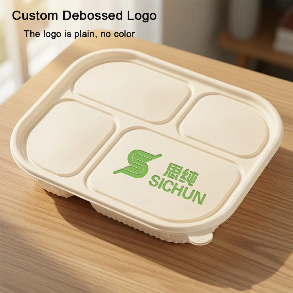 Compostable Cornstarch Lunch Box w/ Lid