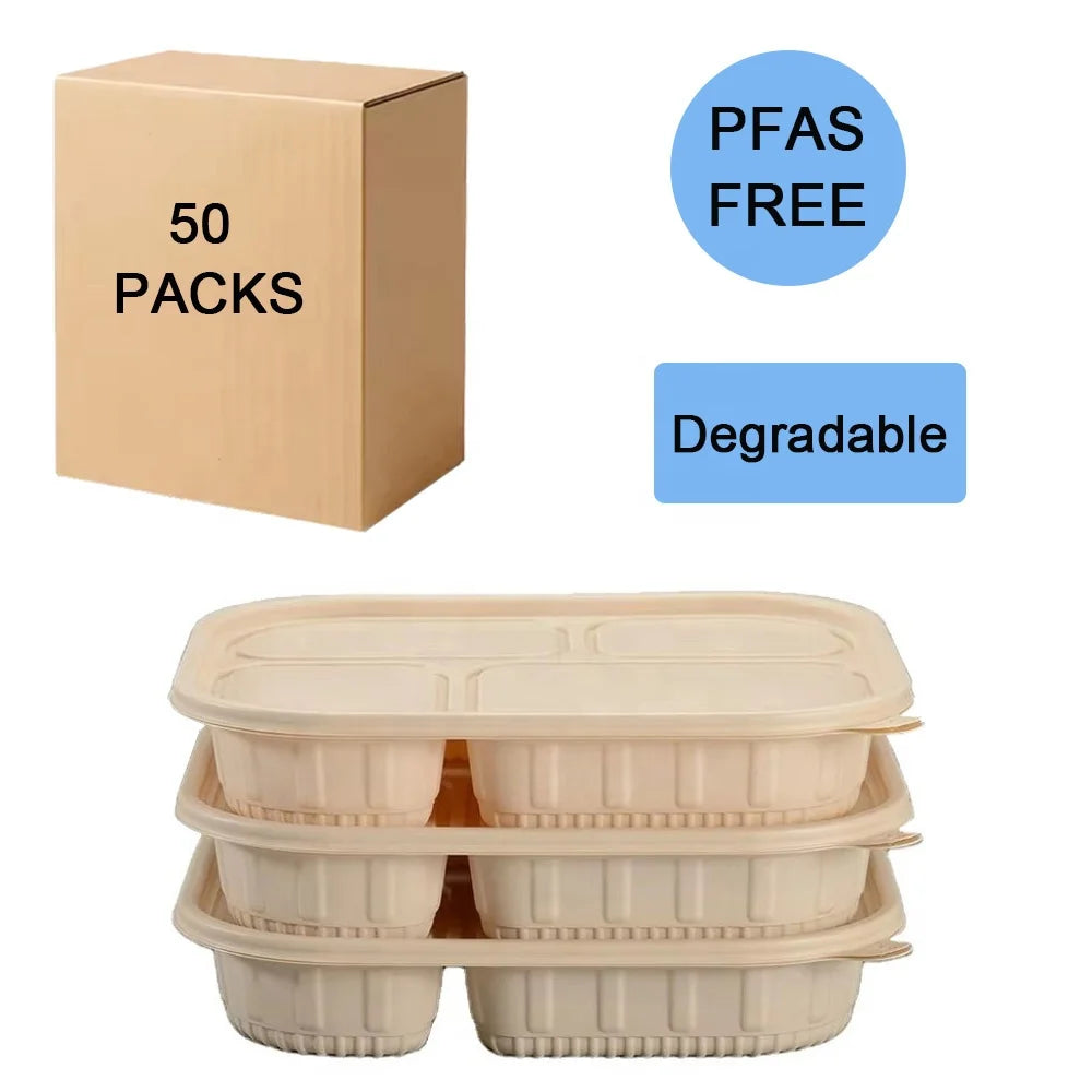 Compostable Cornstarch Lunch Box w/ Lid