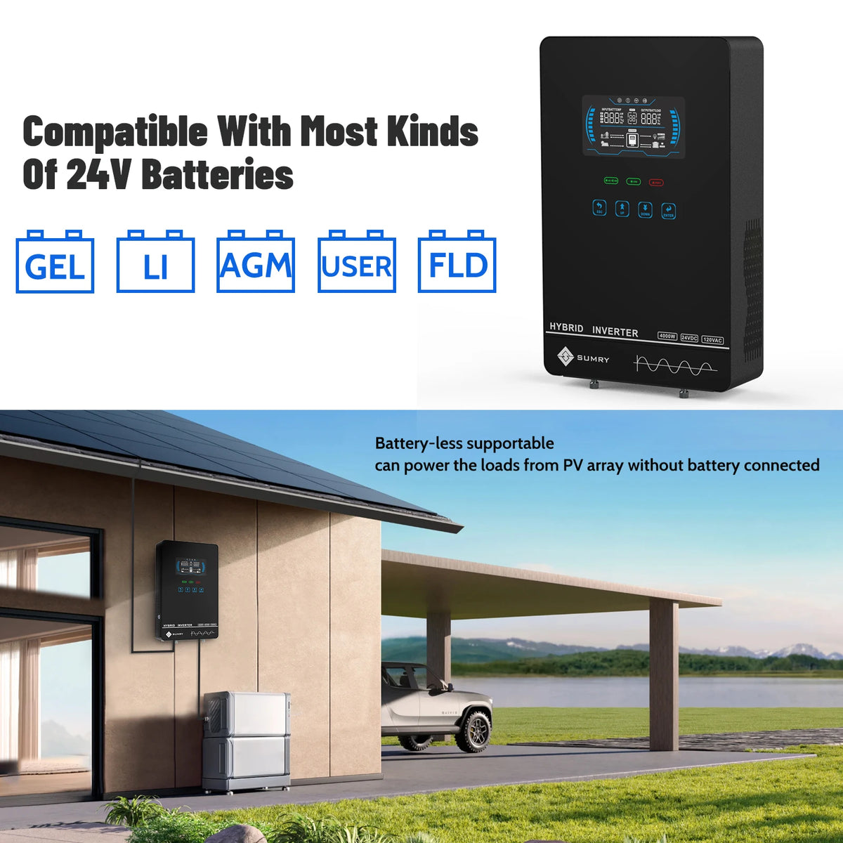 SUMRY Hybrid Solar Inverter (4000w 24V 140A)