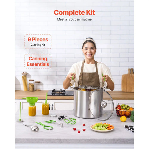 9 PCS Stainless Steel Water Bath Canning Set Starter Kit