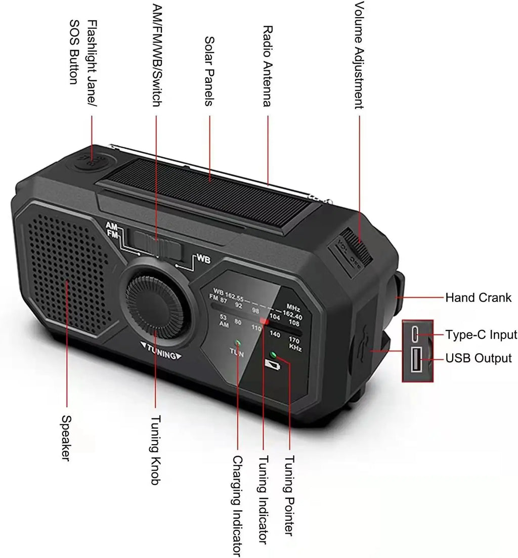 Emergency Portable Solar/Crank Radio