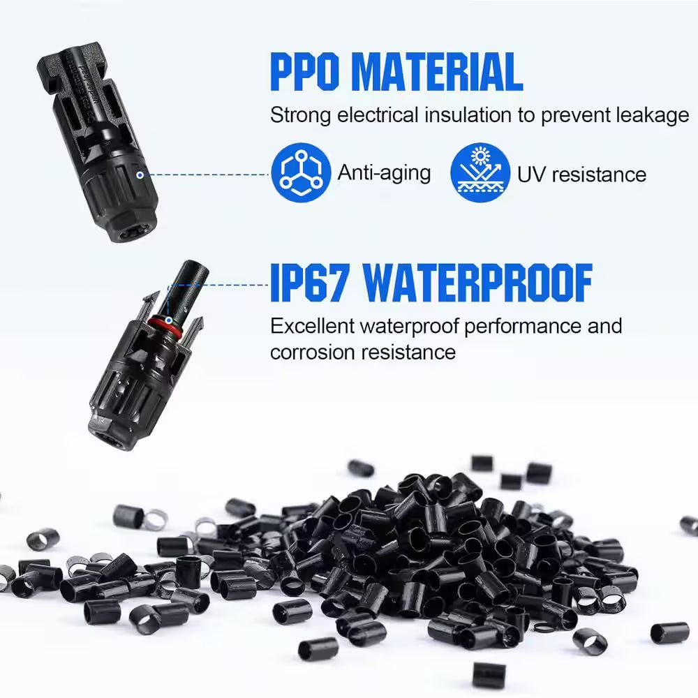 13 PCS Solar Crimper Tool Kit and 10 Pairs of Solar Connectors and 2 Pairs Solar Connector Spanner