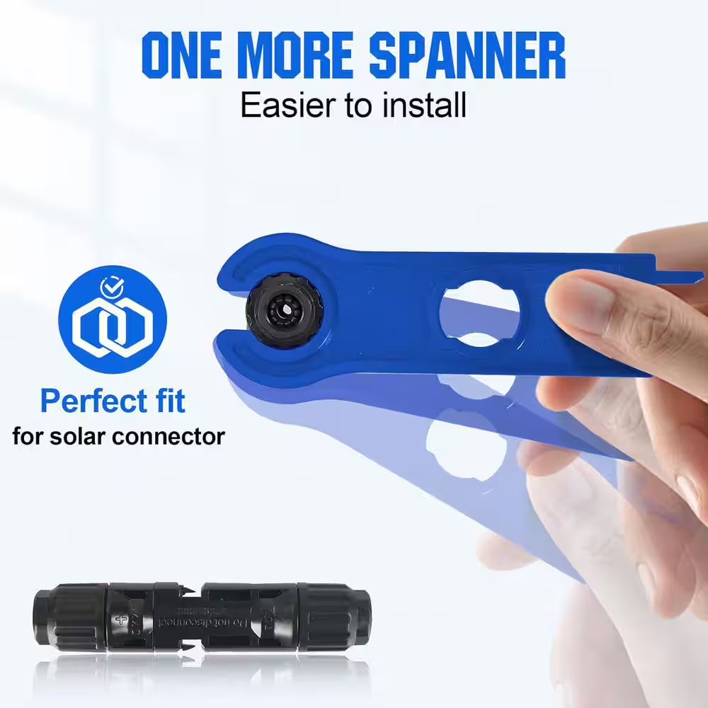 13 PCS Solar Crimper Tool Kit and 10 Pairs of Solar Connectors and 2 Pairs Solar Connector Spanner